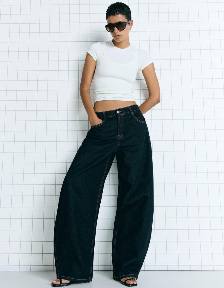 Geniş paça barrel jean