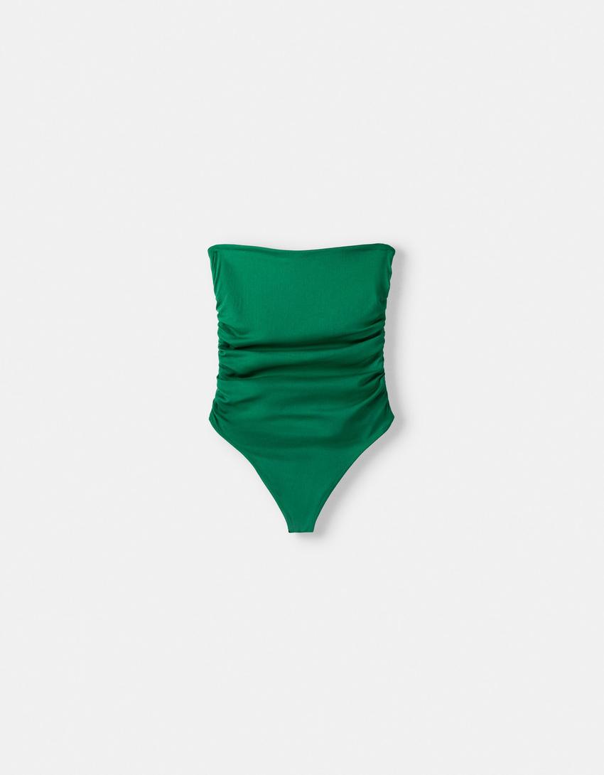 Body bandeau froncé-Vert-5