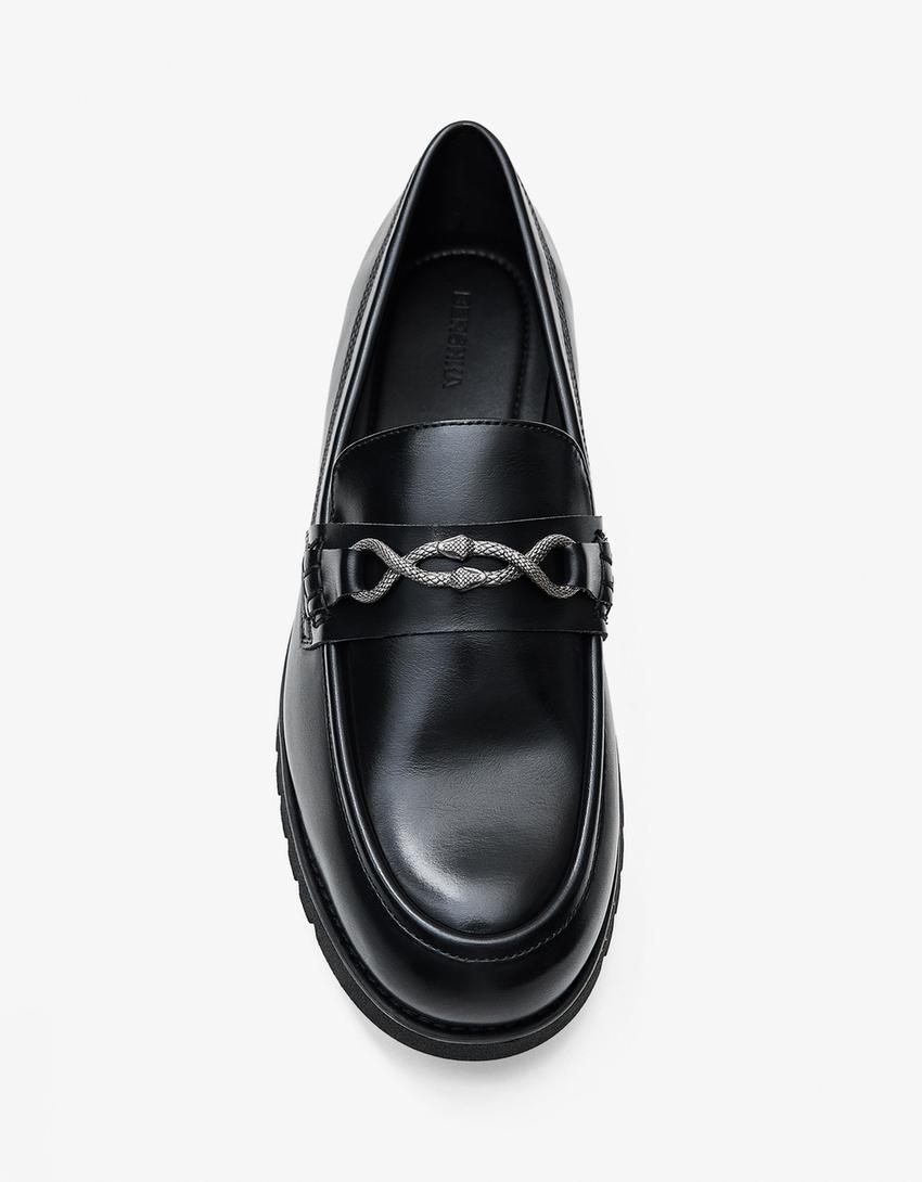 Mocassin détail barrette-Noir