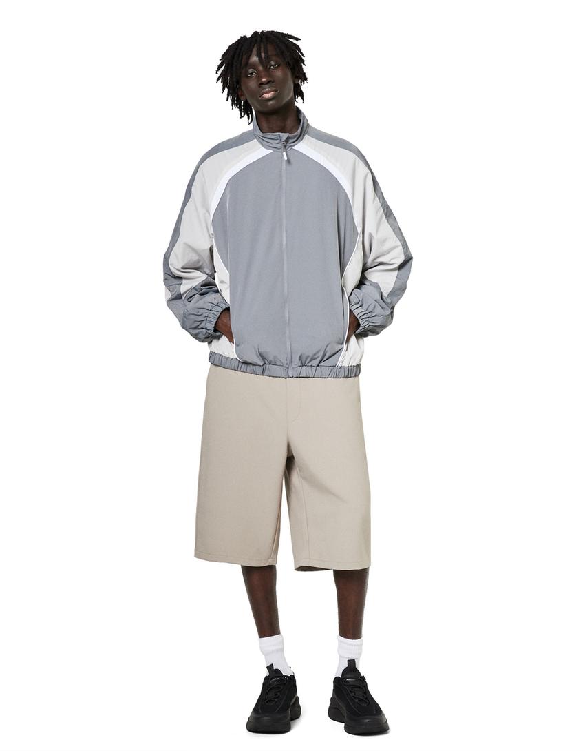 Sapatilhas combinadas com mesh de homem-Preto-1