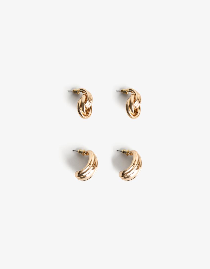 2er-Pack Ohrringe-Gold