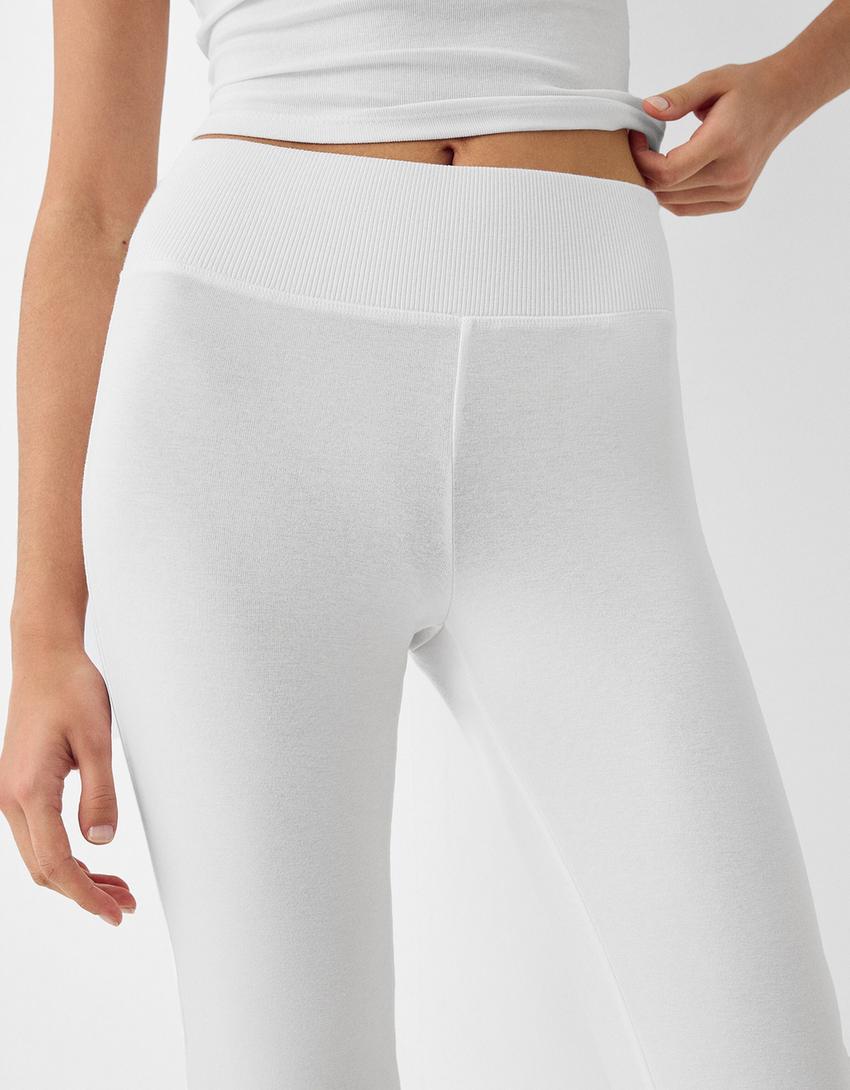 Ensemble top et pantalon flare-Blanc cassé-3
