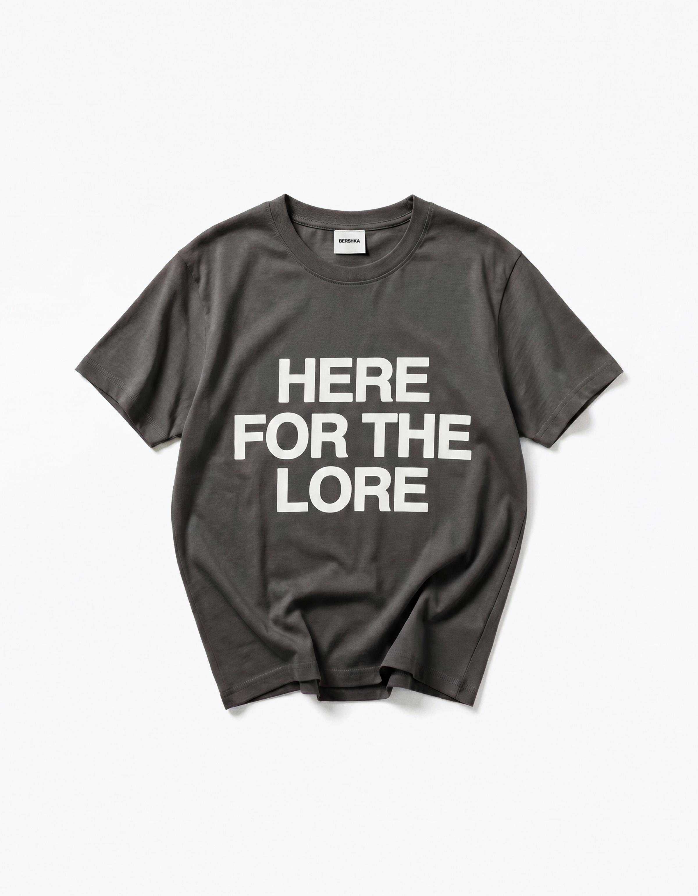 Small fit print T-shirt — Grey