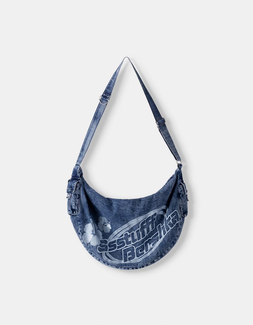 SSSTUFFF x BERSHKA XXL denim bag-Blue-2