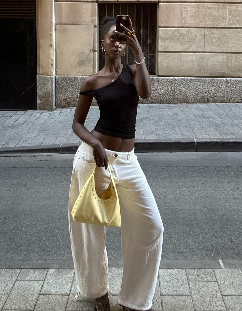 Sac seau clouté-Jaune