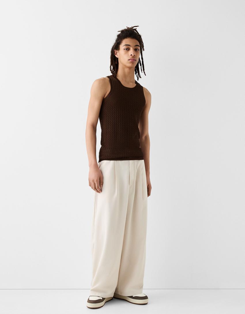 Débardeur en maille-Marron-3