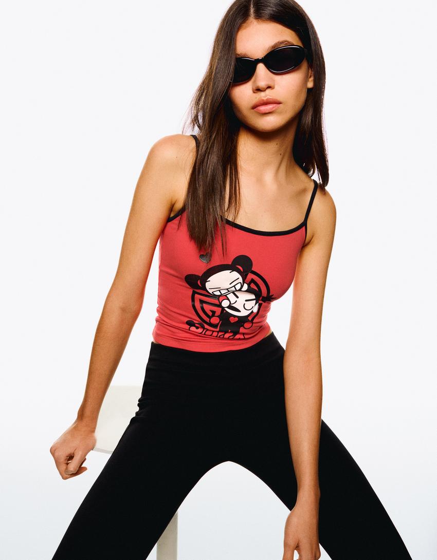 Top Pucca tirantes-Rojo-0