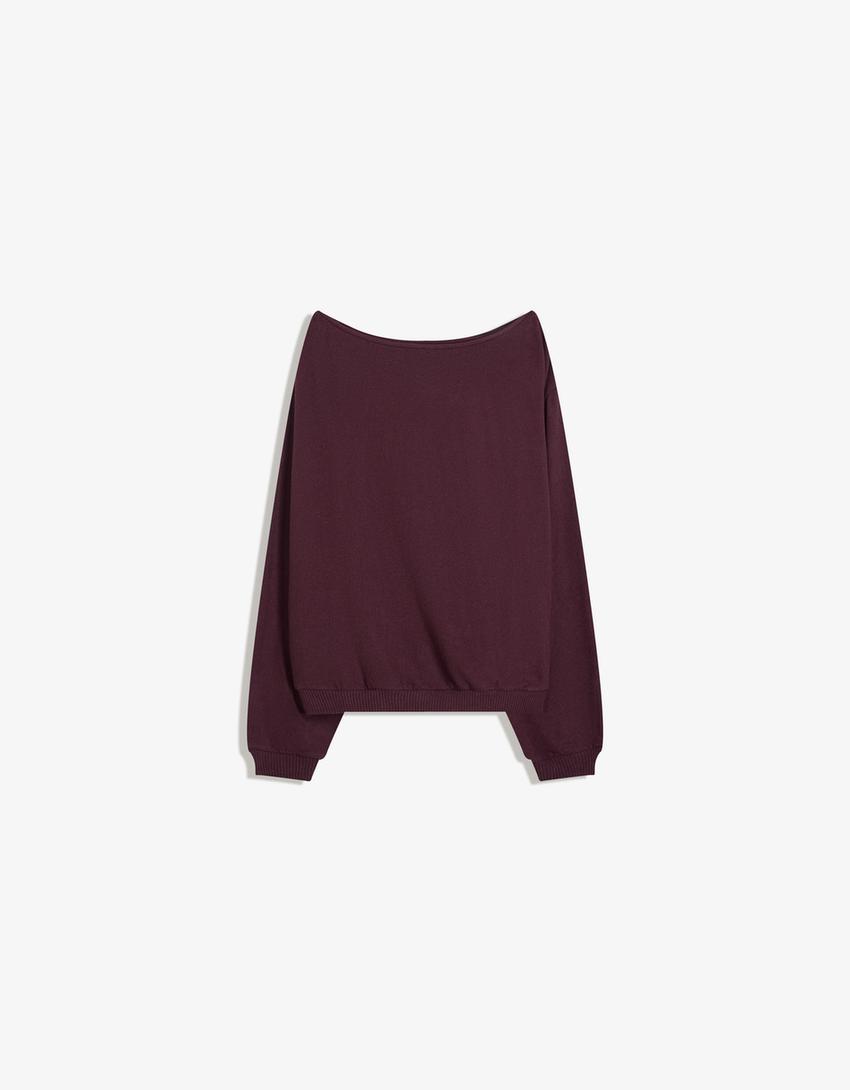 Pull maille clous-Bordeaux