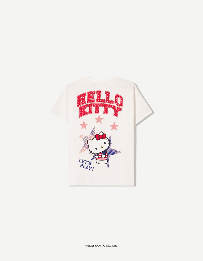 Koszulka Hello Kitty z krótkim rękawem-Biały-3