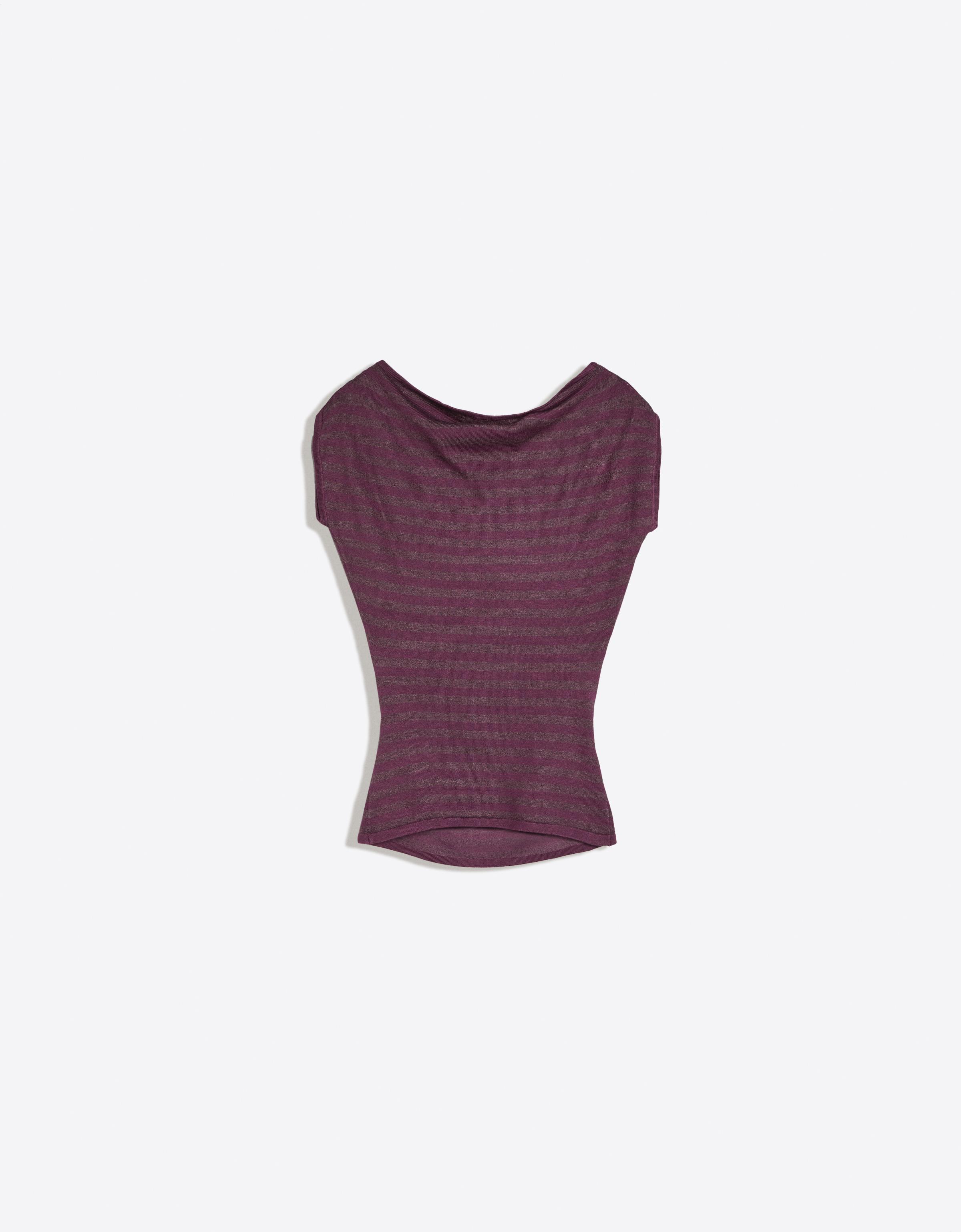 Short sleeve button-up sweater — Burgundy