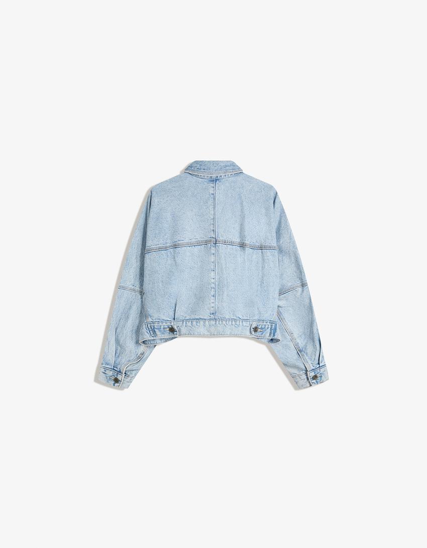 Casaco denim cropped-Azul lavado-4