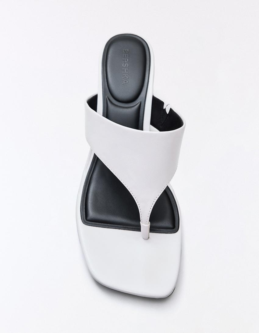 Kitten heel sandals-WHITE