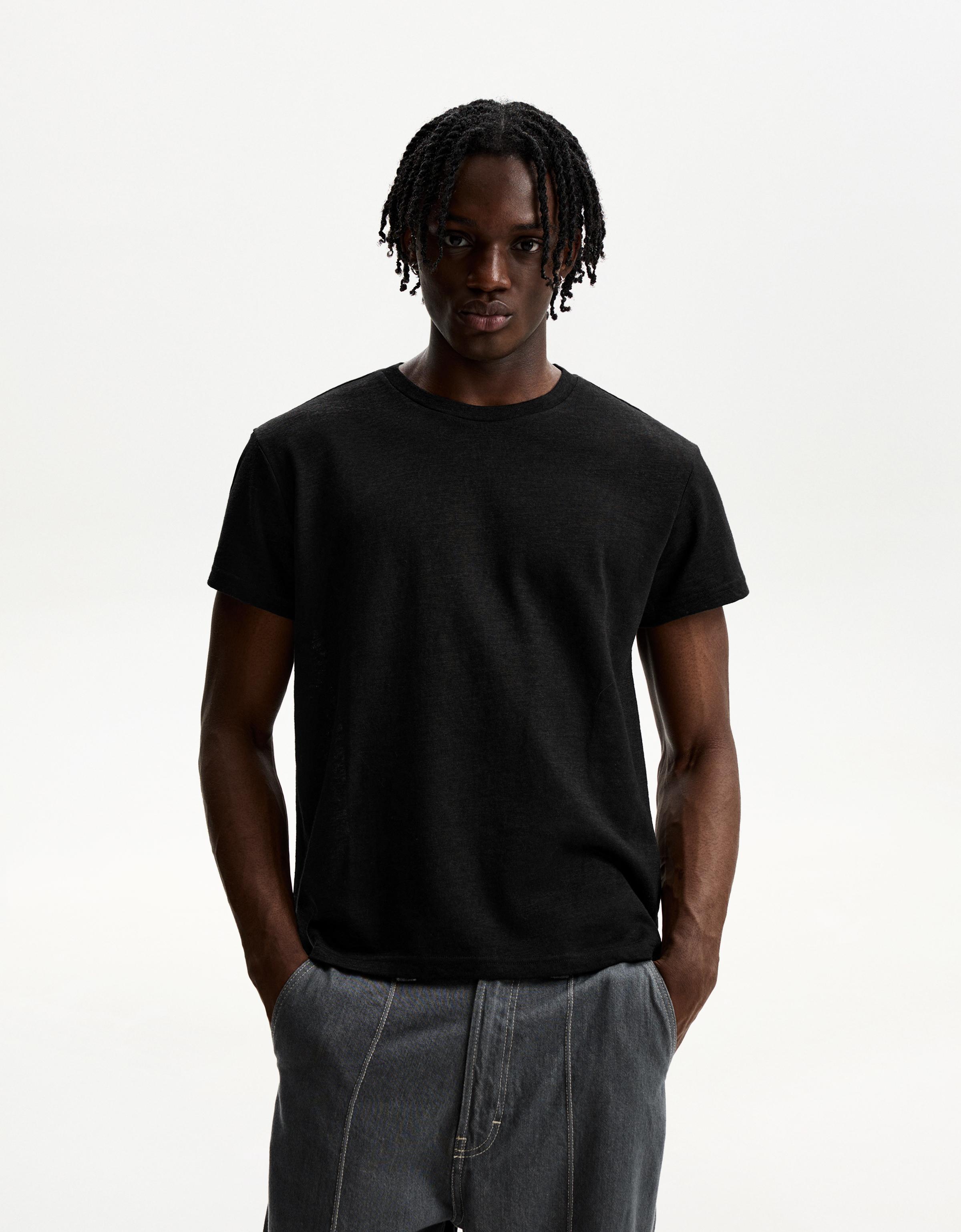 Bershka T-Shirt Mit Slip Und Effekt Herren M Schwarz