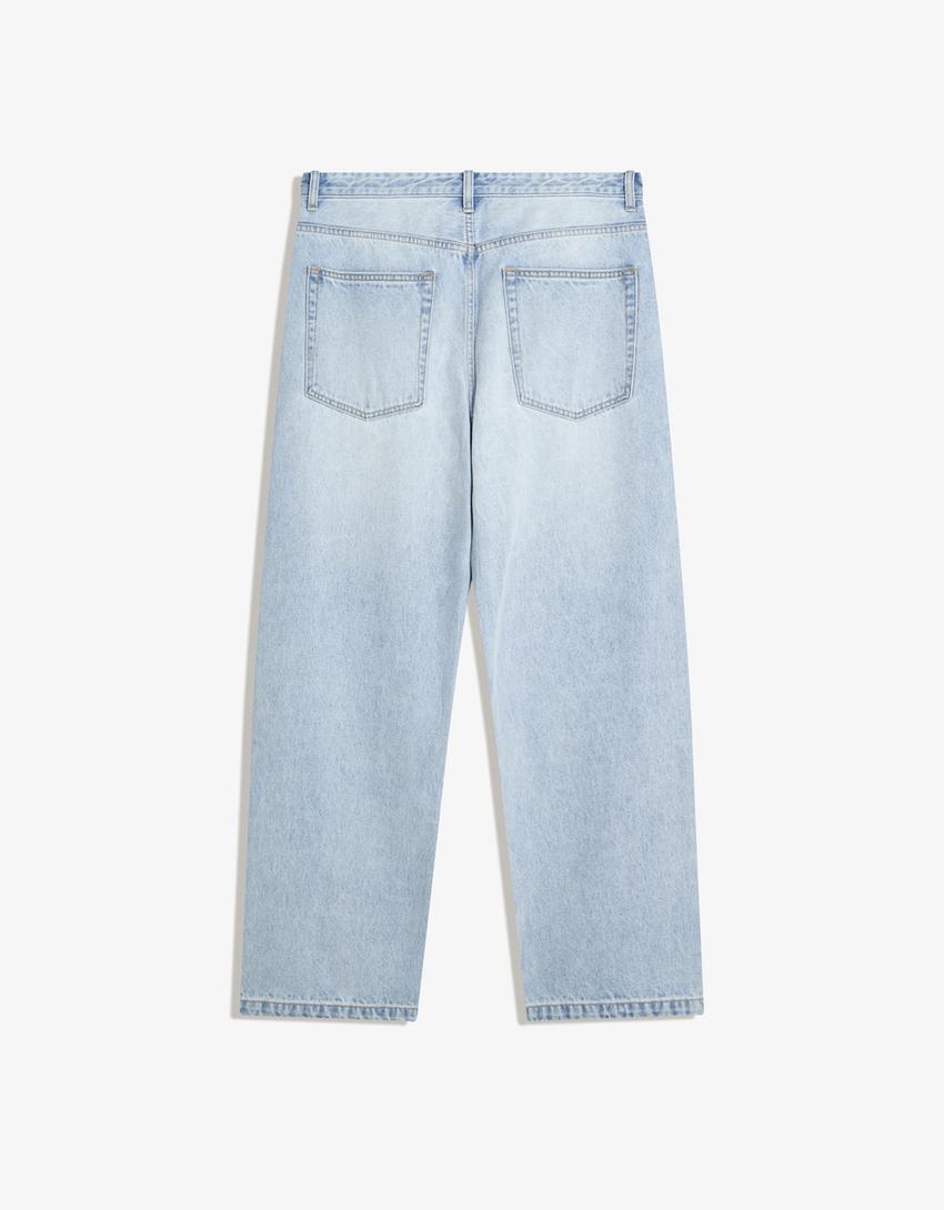 Studded baggy jeans-Light blue-1