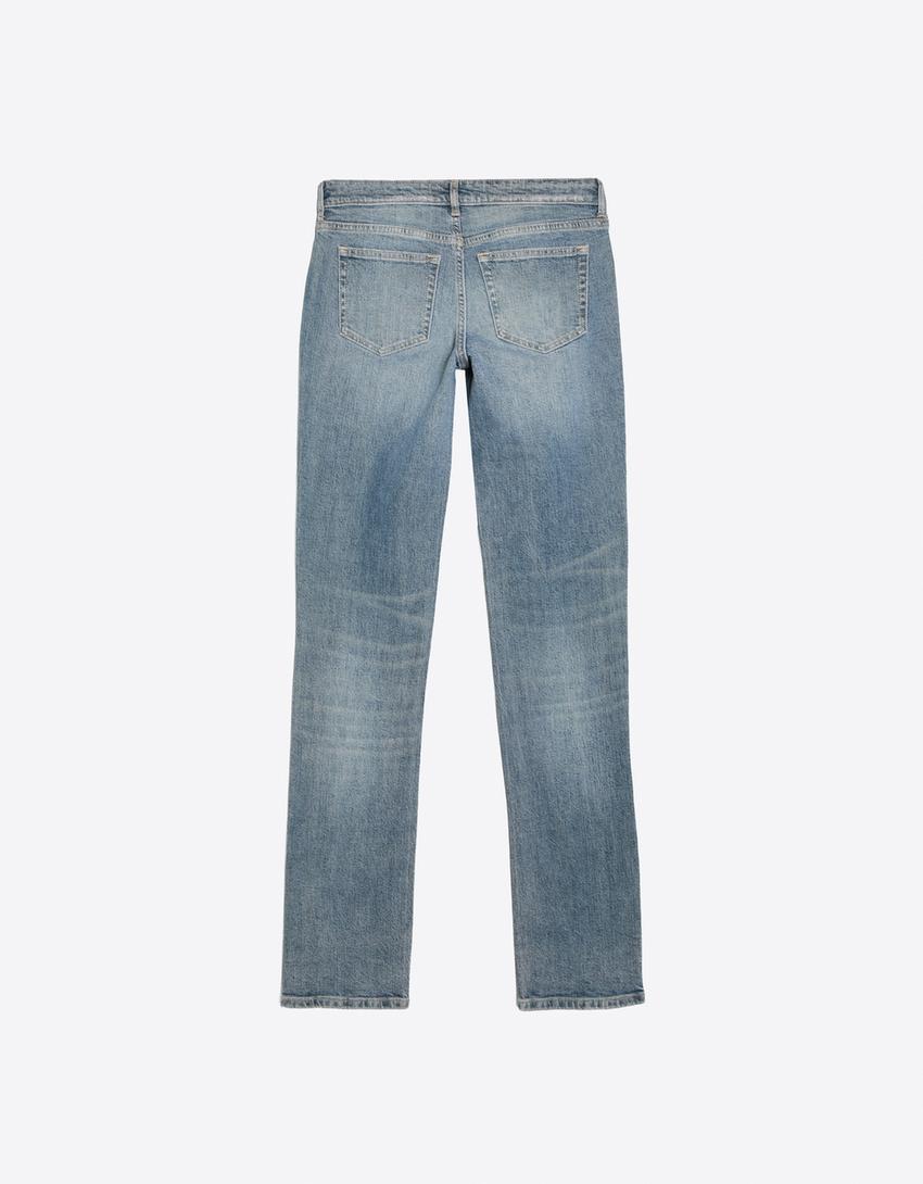 Düşük bel slim fit jean-Açık mavi