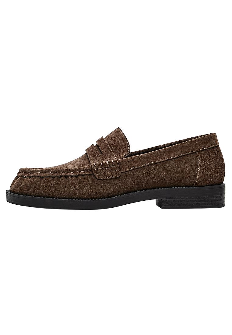 Leather loafers with slim sole — Tan
