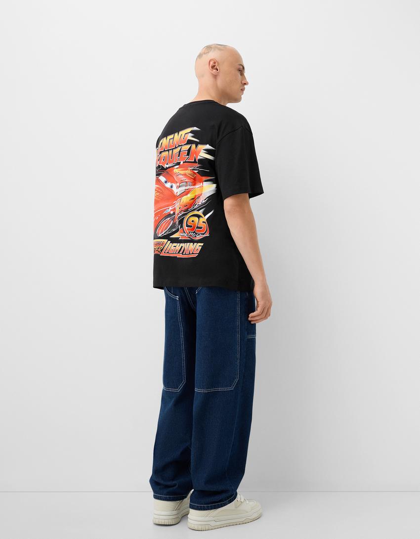 Camiseta Cars manga corta print-Negro