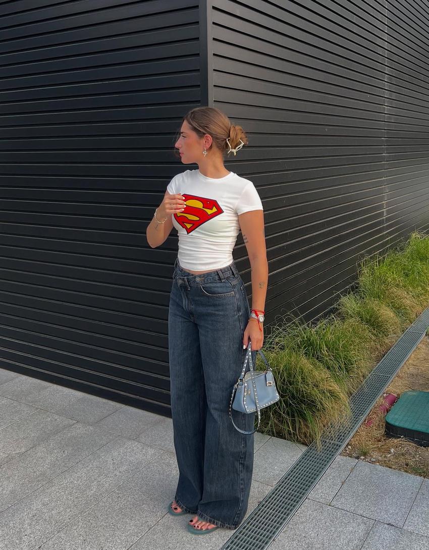 Superman short sleeve T-shirt-White-2