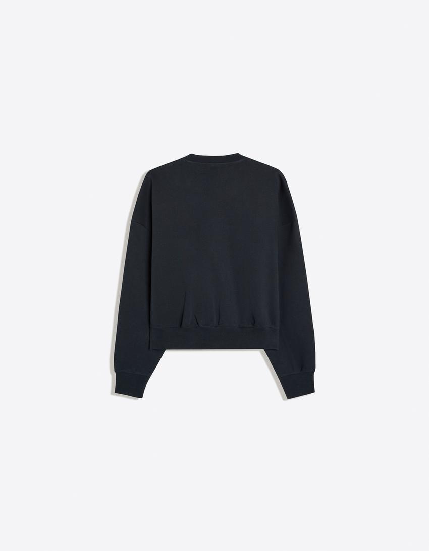 Sudadera cuello redondo-Marino