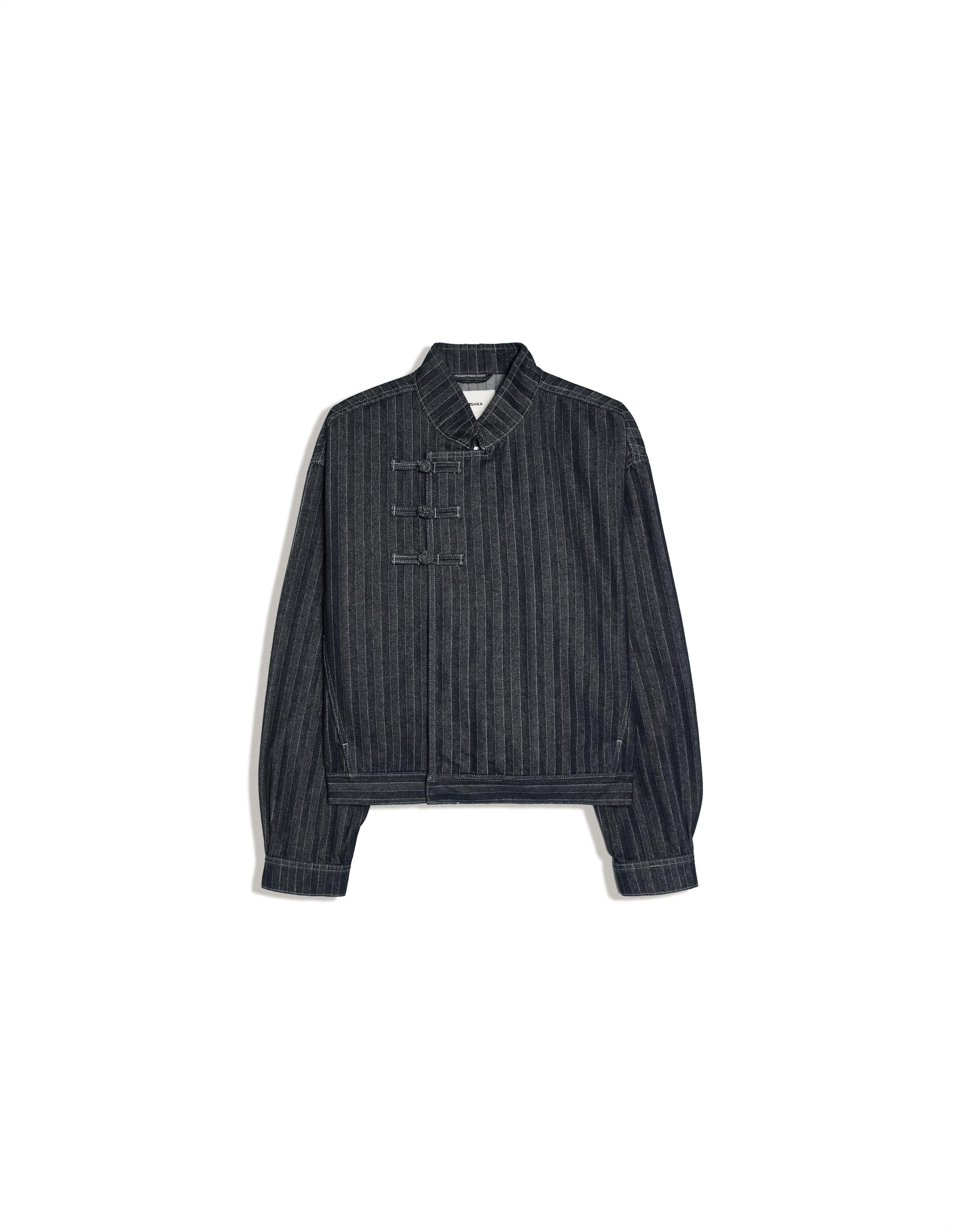 Textured clasp jacket — Navy