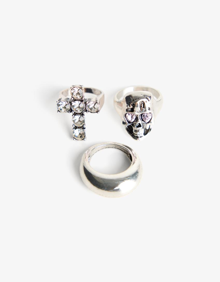 Lot de 3 bagues-Argent
