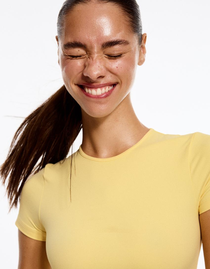 Quick-Dry & Atmungsaktives T-Shirt mit kurzen Ärmeln-Bananengelb