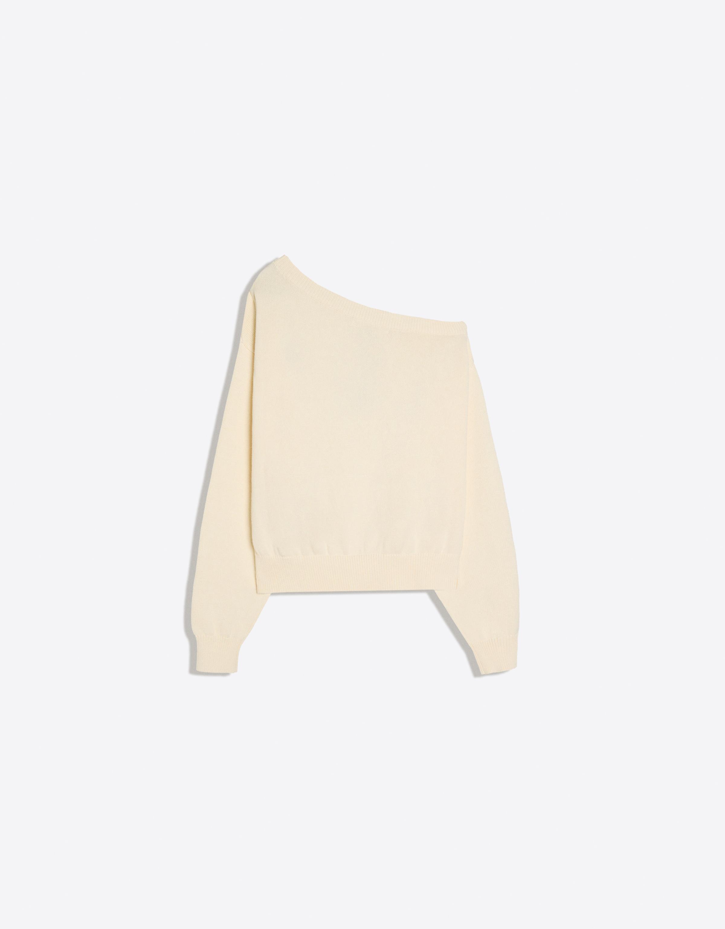 Bear embroidered boat neck jumper — Cream
