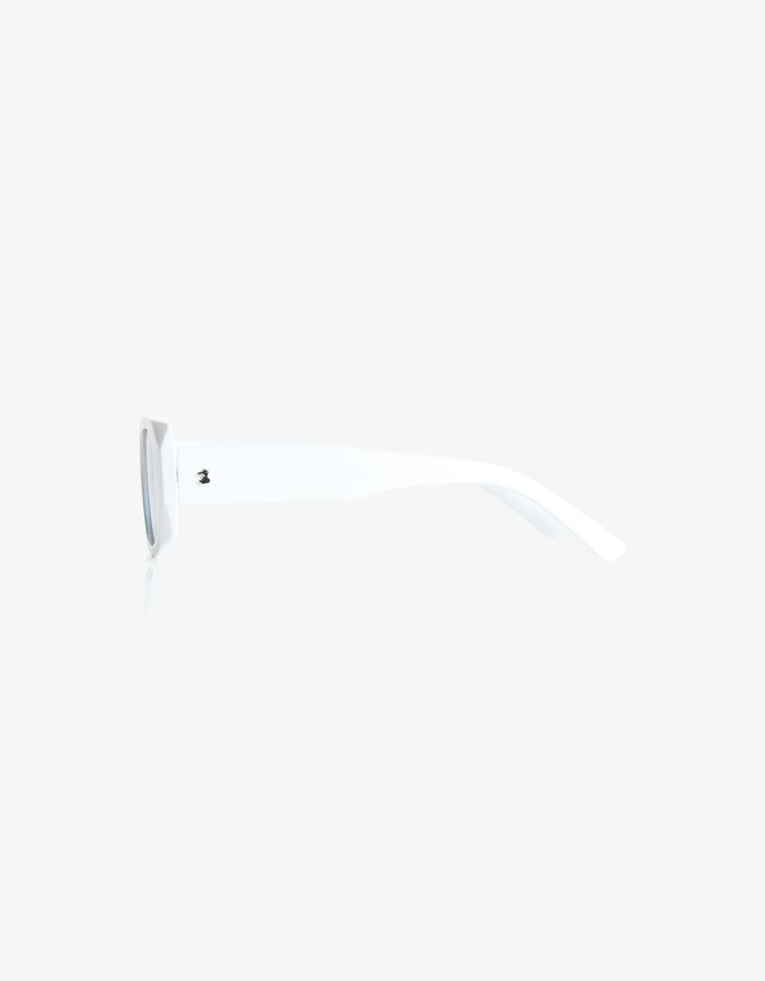 Hexagonal sunglasses-White-1
