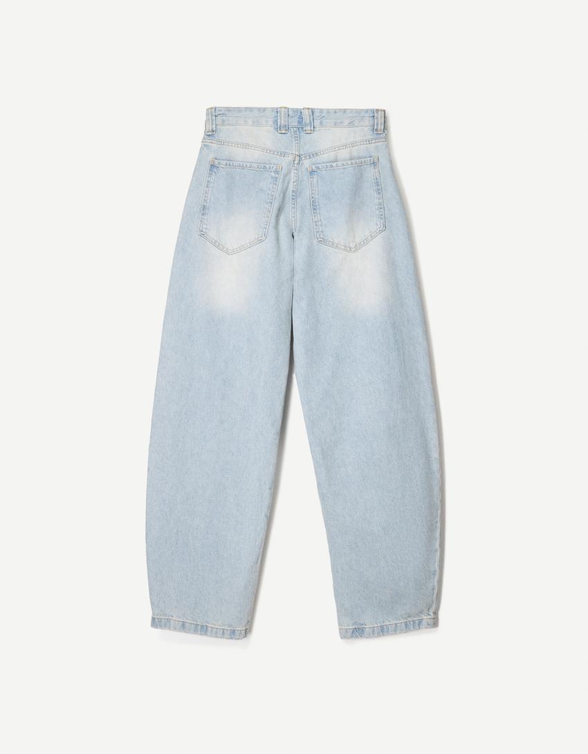 Baggy barrel jeans-Light blue