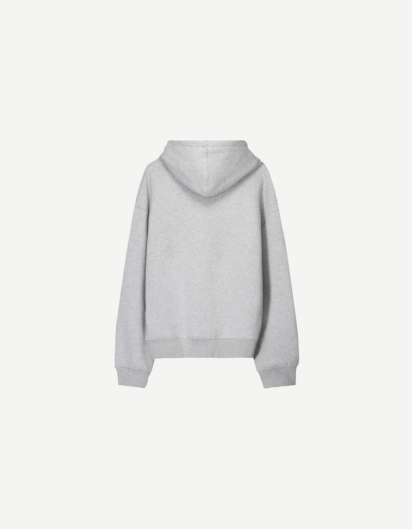 Kapüşonlu sweatshirt-Gri-6