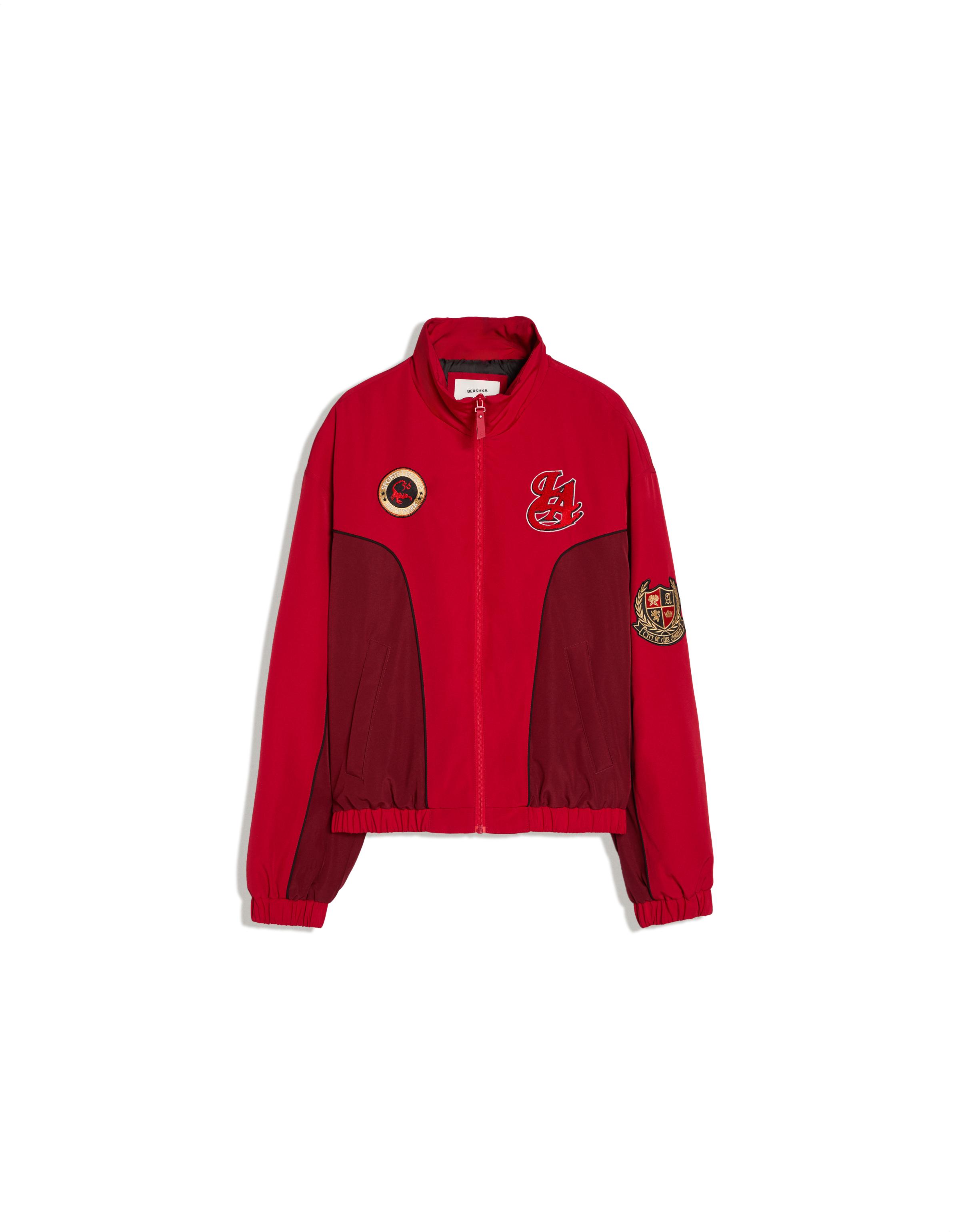 Printed zip-up jacket — Red