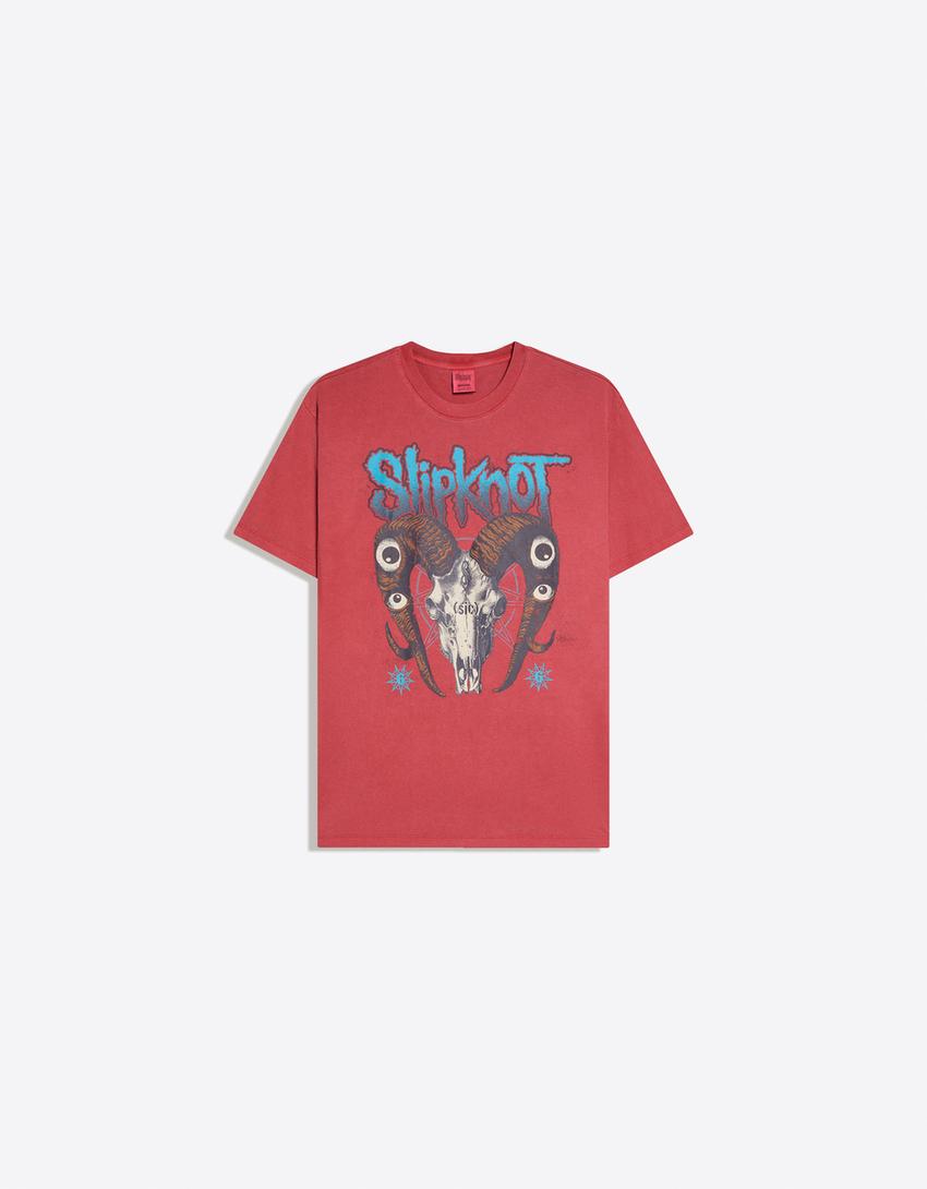 Regular fit short sleeve Slipknot T-shirt-Red