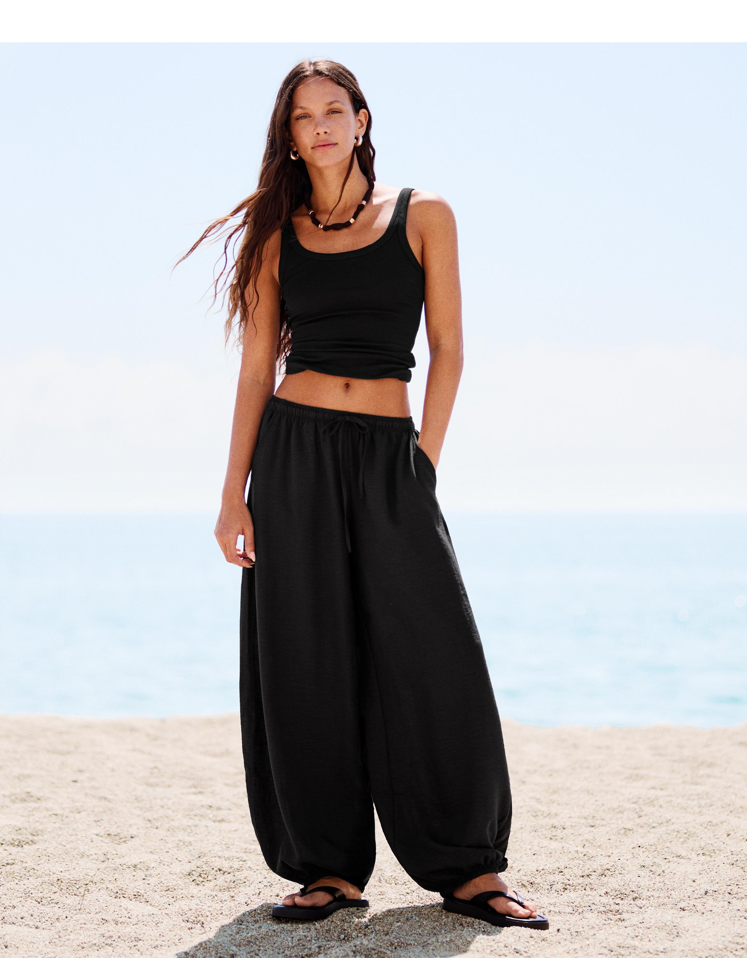 Rustic sarouel trousers — Black