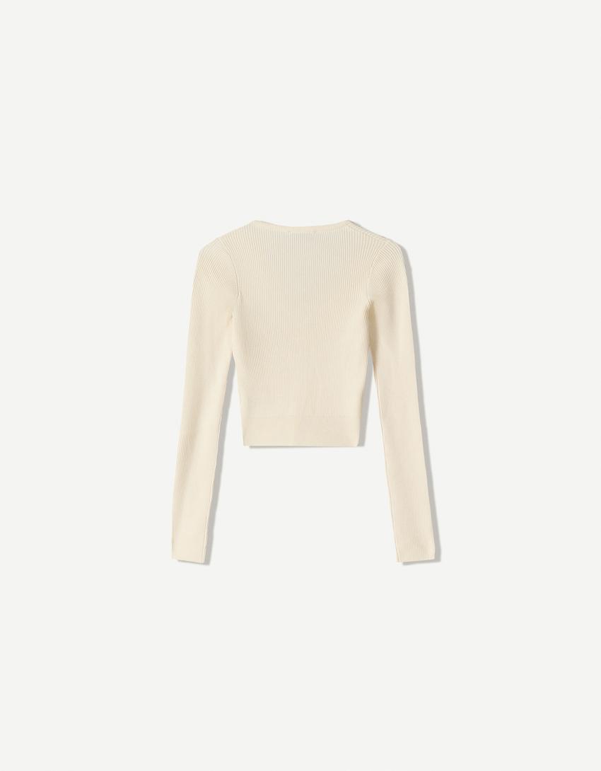 Jersey cuello pico-Crudo-4