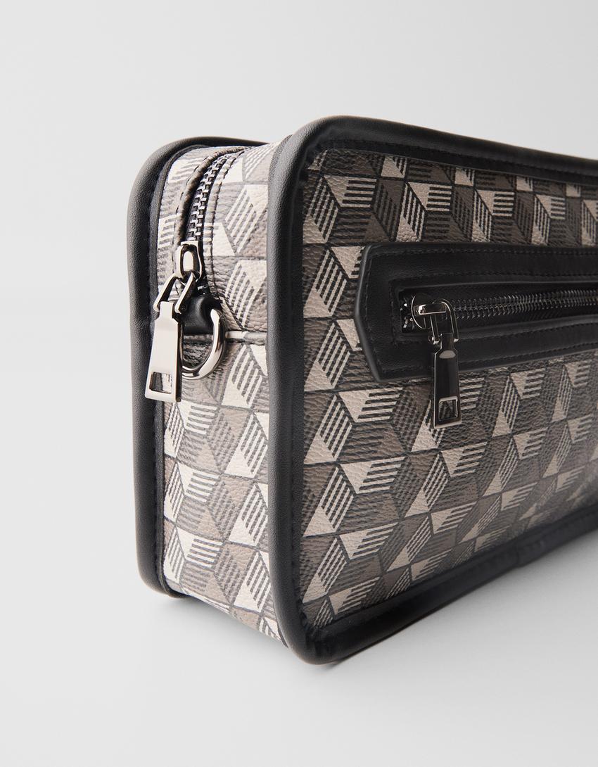 Sac bandoulière imprimé-Noir-4