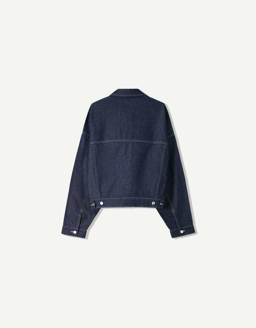 Denim trucker jacket-Navy-5