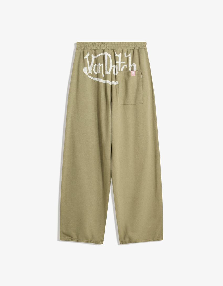 Pantalon Von Dutch en molleton imprimé-Kaki-5