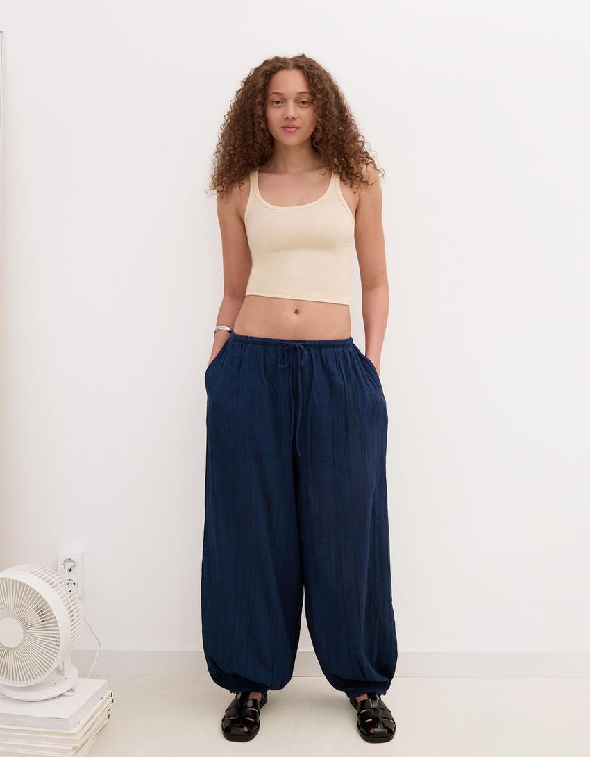 Sarouel trousers-Navy
