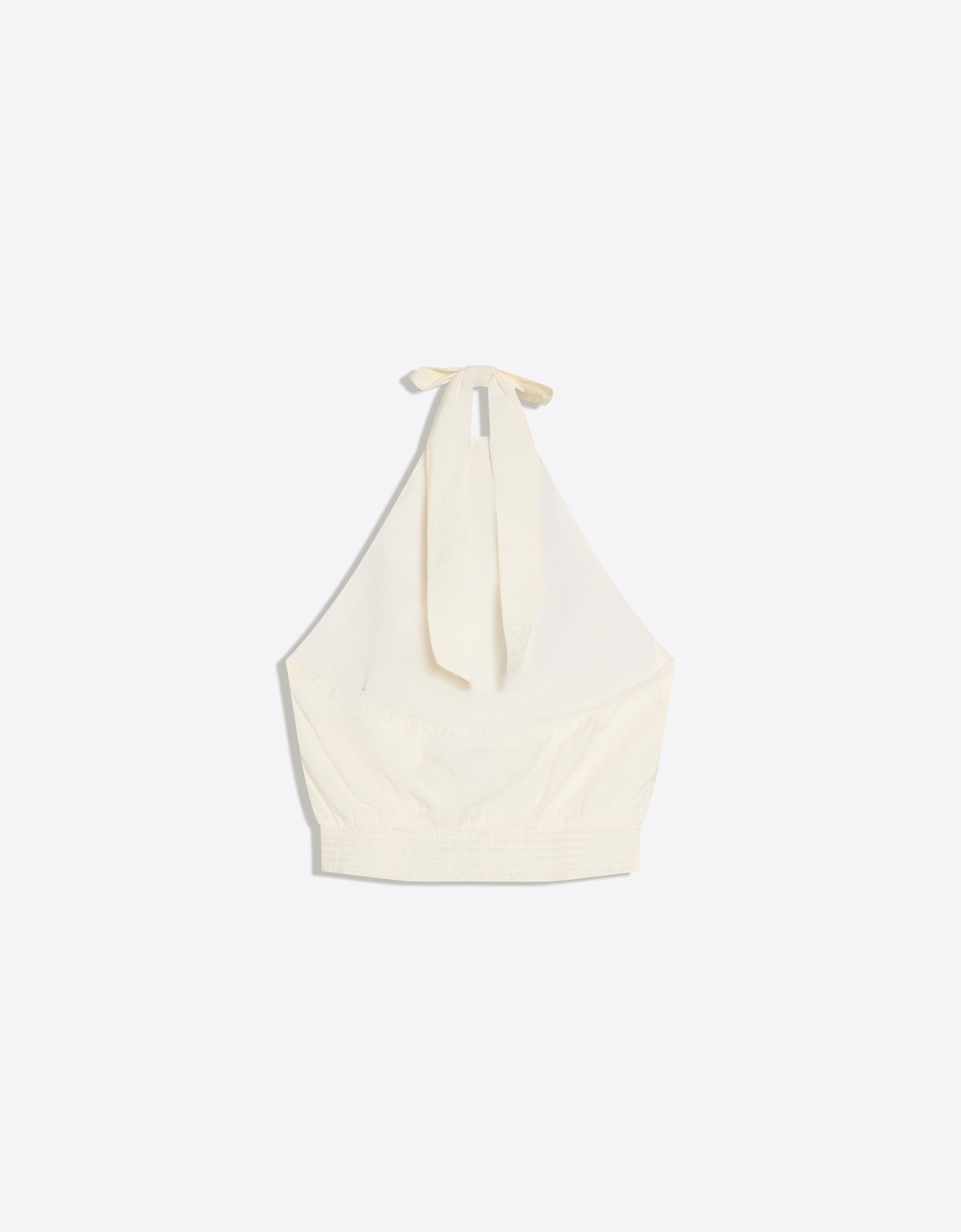 Halter yaka puantiyeli top - Görsel 20