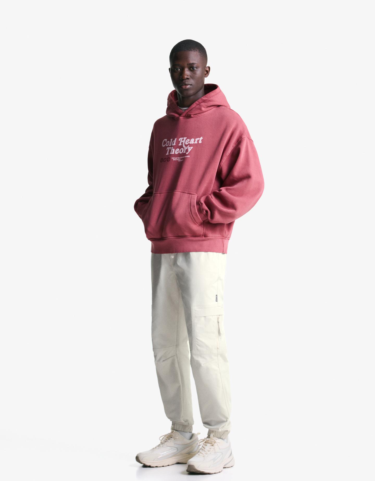 Bershka techniczne spodnie cargo piaskowy