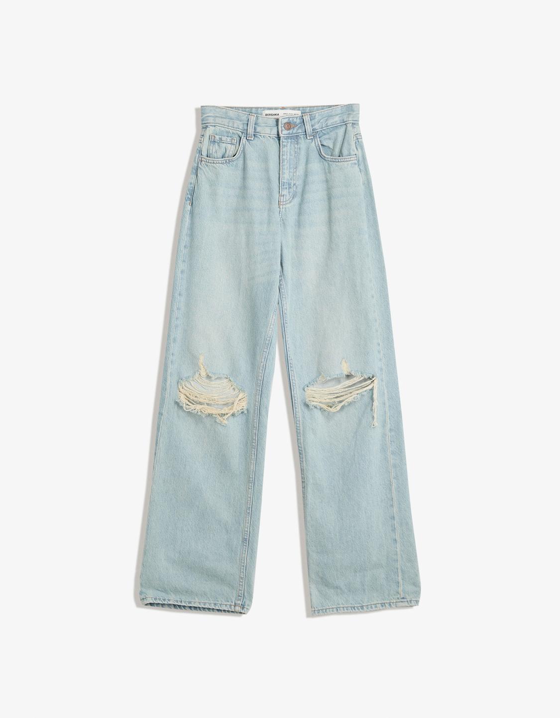 Ripped wide-leg jeans