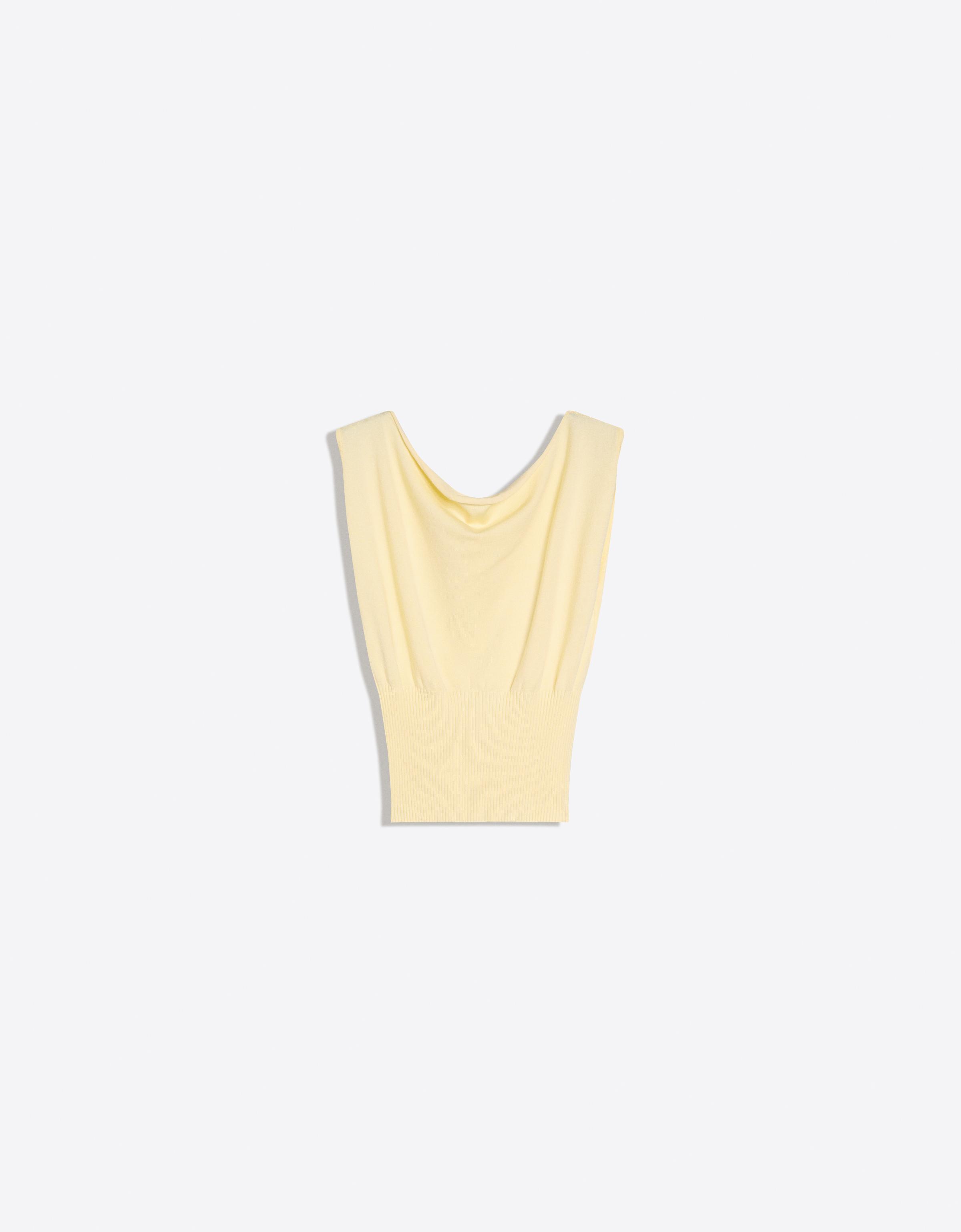 Knit boat neck top — Yellow