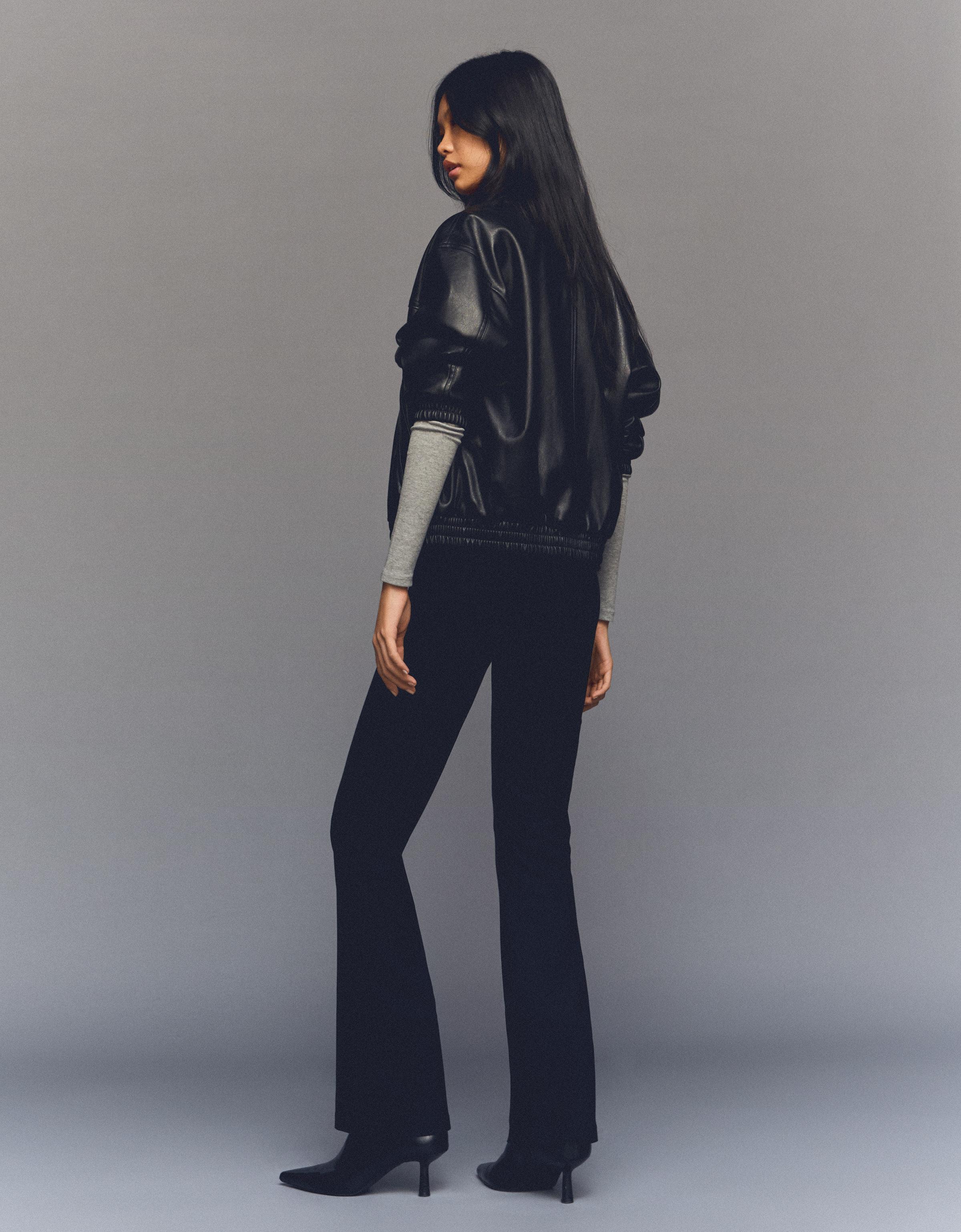 Bengaline flared trousers — Black