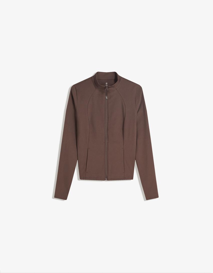 Chaqueta cremallera quick dry & breathable-Marrón-1