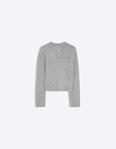 High-neck jumper with keyhole detail — Grey 5