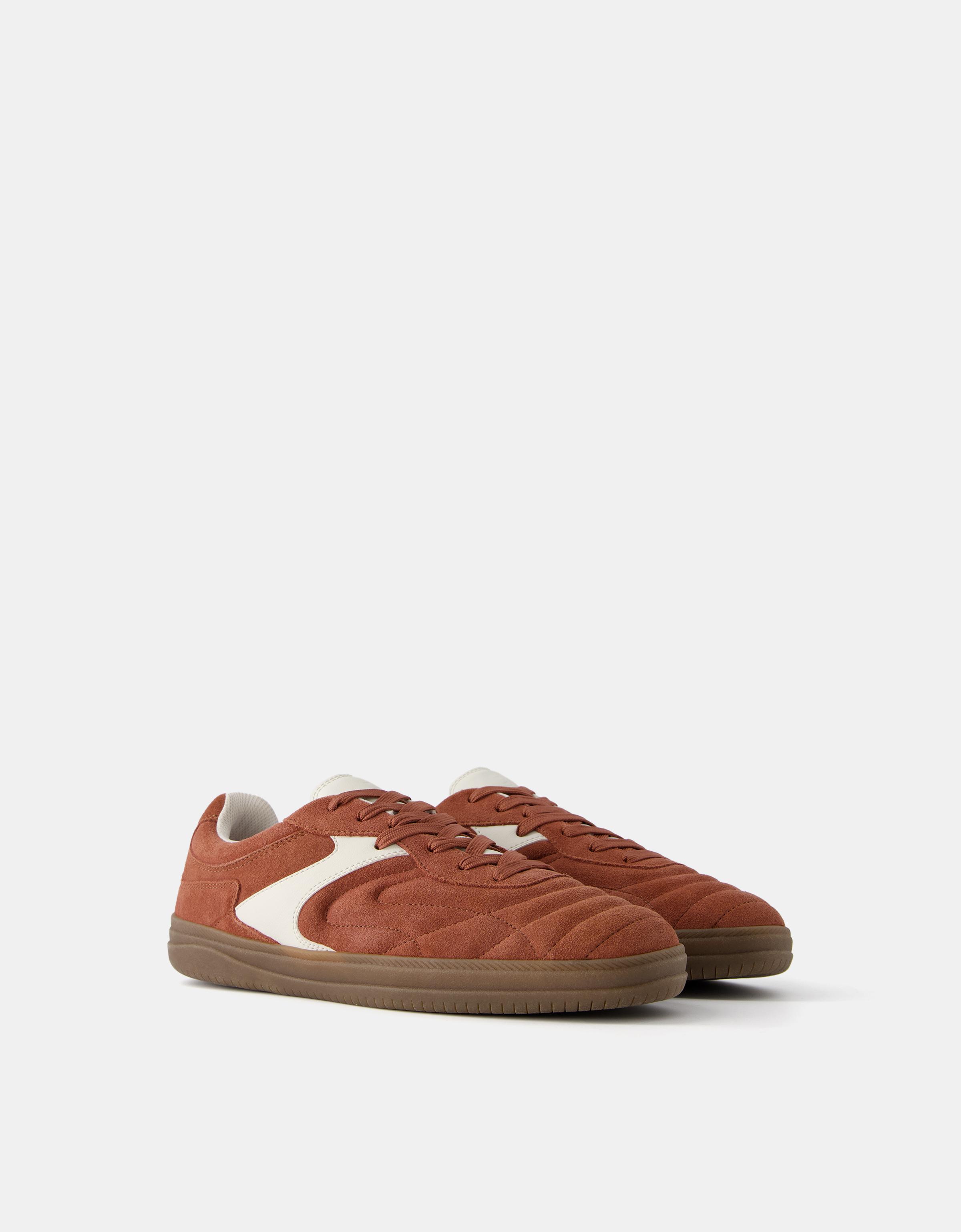 Bershka Retro-Sneaker Aus Rauleder Herren 43 Dunkel Orange