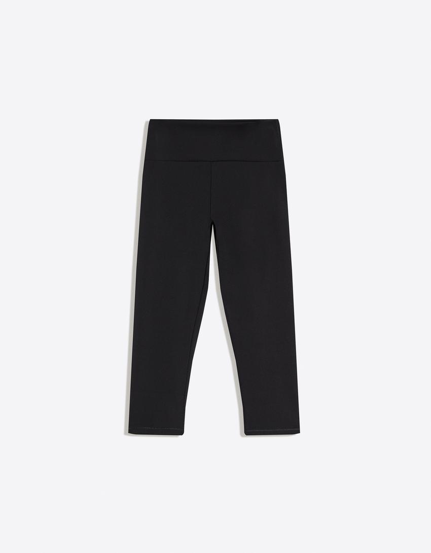 Technical knit capris-Black