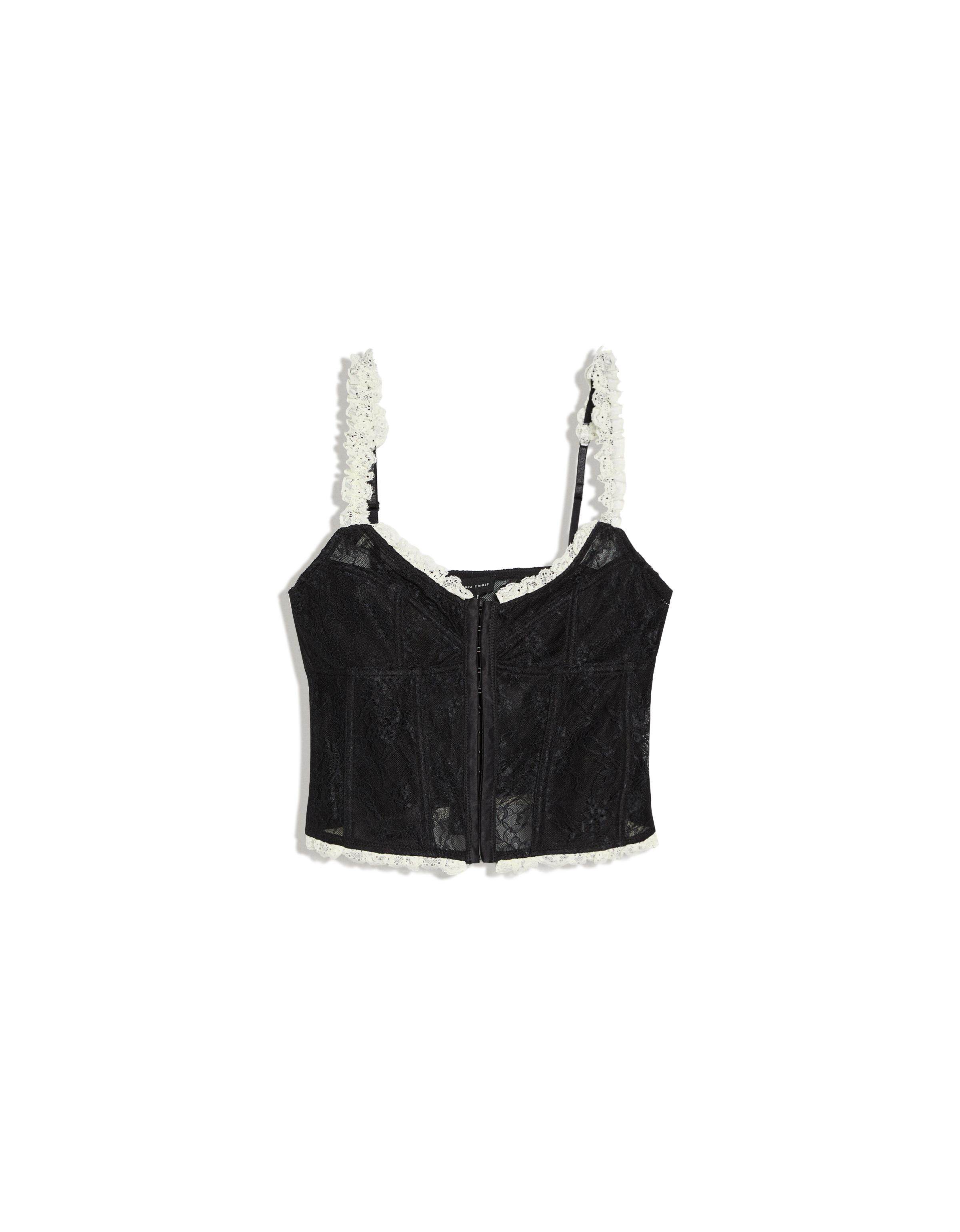 Lace corset top — Black