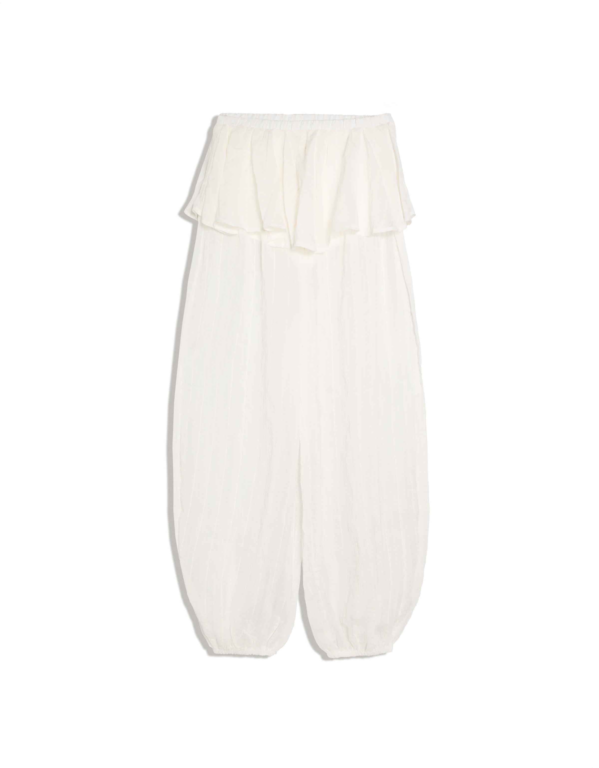 Sarouel trousers with peplum waist — Off white