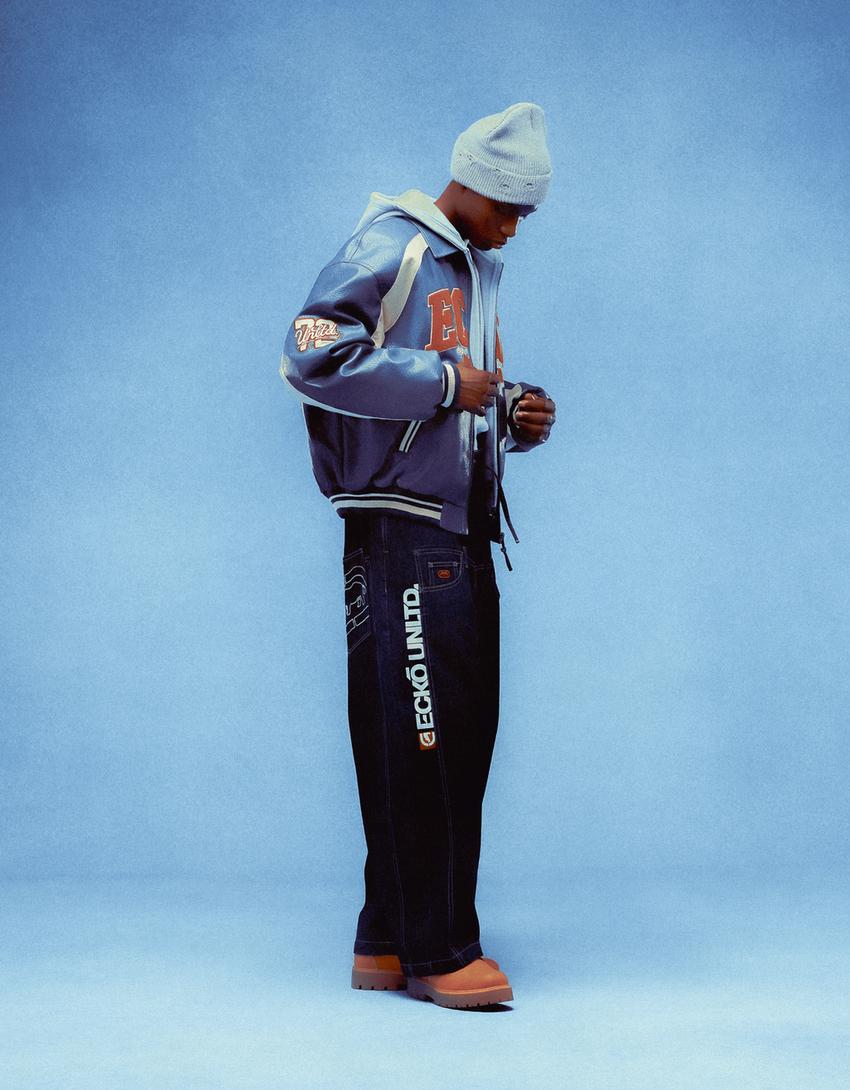 Džíny Ecko Unltd super baggy-Tmavě modrá